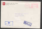 Hong Kong Bank Of Asia Purple Airmail Par Avion Cancel Registered Meter Stamp Cover 1987 To Sparrekassen SDS In Denmark - Lettres & Documents