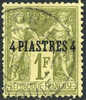 France Offices In Turkey (Levant) #5 Used 4pi On 1fr From 1885 - Used Stamps