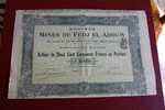 1913 SCRIPOPHILIE TITRE OU ACTION  MINE DE FEDJ EL ADOUM 250 F AU PORTEUR - Mines