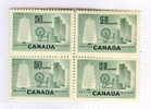 Canada Scott # 334 MNH VF Block Of 4 - Volledige & Onvolledige Vellen