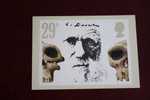 10 FEB 1982  CARTE MAXIMUM KARTEN CHARLES DARWIN PREHISTORIC SKULLS CRANES PREHISTORIQUES  CARD CM OFFICIELLE FDC - PHQ Cards