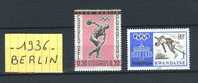 Jeux Olympiques - été - 1936 - BERLIN - 2 Timbres - Summer 1936: Berlin