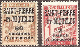 SAINT-PIERRE & MIQUELON..1925..Michel # 19-20...MLH...Portomarken. - Unused Stamps