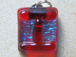 Pendentif En Verre Dichroic Artisanal Env. 20x17mm - Anhänger