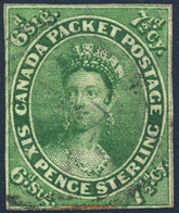 Canada #9a Used 7-1/2p Imperf Victoria Of 1857 - Gebraucht