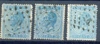 Belgie -  Belgique Ocb Nr :  18  (zie  Scan)  T 14 1/2 - 14  1 Avec Petit Aminci - 1865-1866 Profile Left