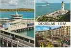Douglas Isle Of Man IoM, Lighthouse, Dock, Promendade On C1960s Vintage Postcard - Isle Of Man