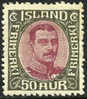 Iceland #125 Mint Hinged 50a Christian X From 1921 - Nuovi