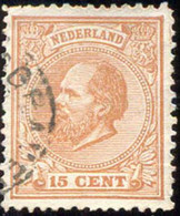 Pays : 384  (Pays-Bas : Guillaume III)   Yvert Et Tellier N° :   23 (o) [12½ X 12] ; NVPH NL 23 D - Gebraucht