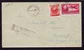 Monetary Reform 1951 Registred Cover Very Rare Franking 2 Stamps 31 Lei - Brieven En Documenten