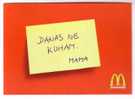 McDONALD`S ( Croatia - Mint Postcard  ) Mc Donald`s Mac Donalds Big Mac Restaurant Food Aliment Alimentation Foods - Restaurants