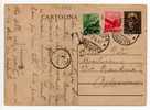 07.04.1947 - Luogotenenza -  Card / Cartolina Postale  Da Lire 1,20 +  L.1+ 80 Cent. Democratica - Poststempel