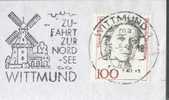 DEUTSCHE BUNDESPOST : 1992 : Postmark Slogan On Fragment : MOLEN,MOULIN,MILL, - Windmills