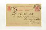 - LUXEMBOURG . ENTIER POSTAL SUR CP DE 1891  POUR LA BELGIQUE . - Entiers Postaux