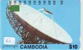 Télécarte CAMBODIA  Satellite Antenne ESPACE (60) Telefonkarte  Satellitenschüsssel Phonecard -  Antenna * CAMBODJA - Ruimtevaart