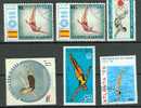 6  Timbres PLONGEON (lot N°04):  Fujeira - Afghanistan - Dominique - Bulgarie - Benin -  Jeux Olympiques - Plongeon