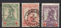 Belgie, OCB 126-28 Jaar 1914,  Mooi Gestempeld, Cote 80,00 Euro à 20 %, Zie Scan - 1914-1915 Rode Kruis