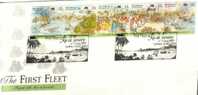 AUSTRALIA  FDC FIRST FLEET SE-TENANT 5 STAMPS SHIP RIO DE JANEIRO MARINE  DATED 06-08-1987 CTO SG? READ DESCRIPTION !! - Lettres & Documents