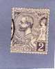 MONACO TIMBRE N° 12 OBLITERE PRINCE ALBERT 1ER 2C VIOLET BRUN - Used Stamps