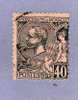 MONACO TIMBRE N° 17 OBLITERE PRINCE ALBERT 1ER 40C BLEU SUR ROSE - Used Stamps