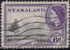 Nyasaland - 1953 QEII 6d Used - Nyassaland (1907-1953)