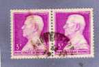 MONACO TIMBRE N° 282 OBLITERE PRINCE LOUIS II 3F LILAS ROSE PAIRE HORIZONTALE - Used Stamps