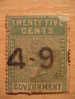 CEYLON 25c Half Stamp Telegraph Revenue Fiscal Tax Due Official Duty Tasa Poliza Oficial Cinderella India British Area - Ceylan (...-1947)