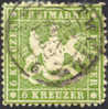 Wurttemburg #21 Used 6kr Green From 1860 - Usati