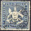 Wurttemburg #44 Used 7kr Slate Blue From 1868 - Usati