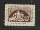 SPAIN 1937 CIVIL WAR STAMP - ANTEQUERA BROWN HINGED MINT GALVEZ # 54 - Emissioni Nazionaliste