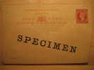 LAGOS NIGERIA One Penny Queen SPECIMEN Prueba Proof BROKEN Tarjeta Entero Postal Stationery British Area Africa - Nigeria (...-1960)