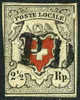 Switzerland #2 Used 2-1/2r Imperf From 1850 W/break In Frame Line - 1843-1852 Federal & Cantonal Stamps