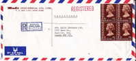 1978  Registered Air Mail Letter To Canada  Block Of 4 $2 Stamps - Briefe U. Dokumente