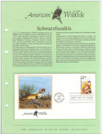 USA United States 1987 FDC Fauna Black-footed Ferret Mustela Nigripes - 1981-1990