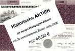 26 Nur Verschiedene Historische Aktien Im Neuen Wertpapier-Album 280€ Suppes Wertpapierkatalog History Industry US-actie - A - C