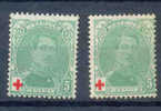 Belgie - Belgique Ocb Nr : 129 Beide Types Sans Gomme  (zie Scan) - 1914-1915 Rotes Kreuz