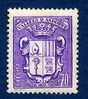 ANDORRE FRANCAIS - 1937 à 1943 - 60 - Armoiries Des Vallées - Neuf * - Unused Stamps