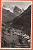 SC017 Ayer Val D'Anniviers Rothorn,Bosso Et Obergabelhorn.Cachet Ayer Date Illisible. Perrochet 1141 Visa Censure 1939 - Ayer