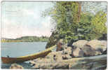 LAKE AUBURN MAINE Frenchman´s Point CANOE PULLED TO SHORE 1908 - Auburn