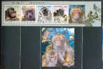 N)2004,KOREA,MONKEYS,MNH,S/SHEET,SHEET OF 5 STAMPS - Schimpansen