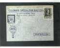 16/911   COURRIER SPECIAL PAR BALLON1953 + VIGNETTE BLEU - Brieven En Documenten