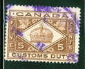 1912 5 Cent Customs Duty Stamp #FCD3 - Revenues