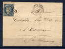 Lettre De Carcassonne à Campagne Avec N°4 BDF Et Voisin - 1849-1850 Cérès