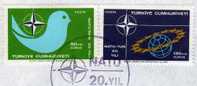 OTAN 20 Jahre NATO 1969 Türkei 2120/1+FDC O 4€ Taube Erde Stern CEPT Sympathie-Ausgabe/Mitläufer First Cover EUROPA - 1969