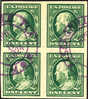 US #383 XF Used 1c Imperf Franklin Block Of 4  From 1910 - Usados