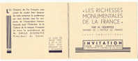 Carton D´invitation Conférence - LIEGE 1934 "Les Richesses Monumentales De France" Chemins De Fer Français  (sf14) - Autres & Non Classés