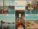 29 - LE GUILVINEC - Le Port, La Criée, La Plage Et Une Jeune Femme En Costume Bigouden. Multivues (CPSM) - Guilvinec