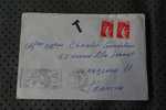 ENVELOPPE LETTRE Taxée BECAUSE AFF TIMBRE FRANCAIS  OMEC FLAMME PECHE été SKI HIVER DE ANDORRE LA VIEILLE POUR NARBONNE - Briefe U. Dokumente