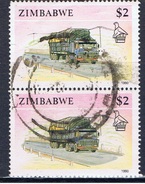 ZW+ Simbabwe 1990 Mi 435 Lastwagen (Paar) - Zimbabwe (1980-...)