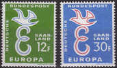 Sarre 1958 Europa 2 Vl  Nuovi Serie Completa - 1958